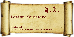 Matias Krisztina névjegykártya